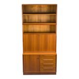 Large Vintage Bookcase with Bar in Teak by Heinrich Riestenpatt, 1960s