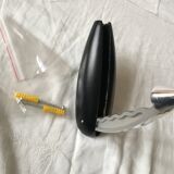 Retractable wood design hook black wood