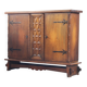 Vintage Danish Baroque Brutalist Style Oak Cabinet 1960s