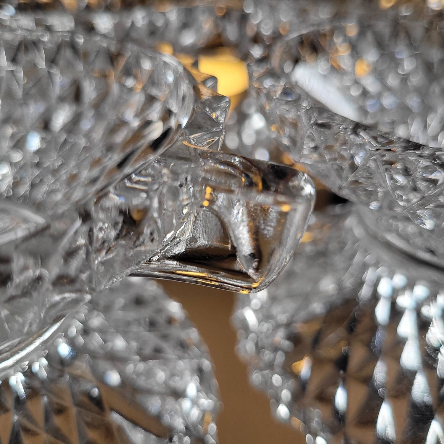 Cut Glass Dessert/Punch Bowls - Diamond Style