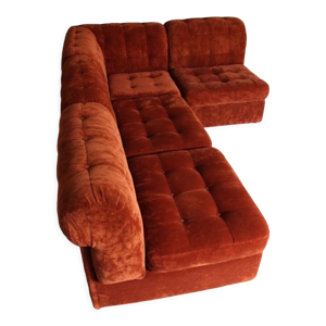 Canapé modulable vintage velours