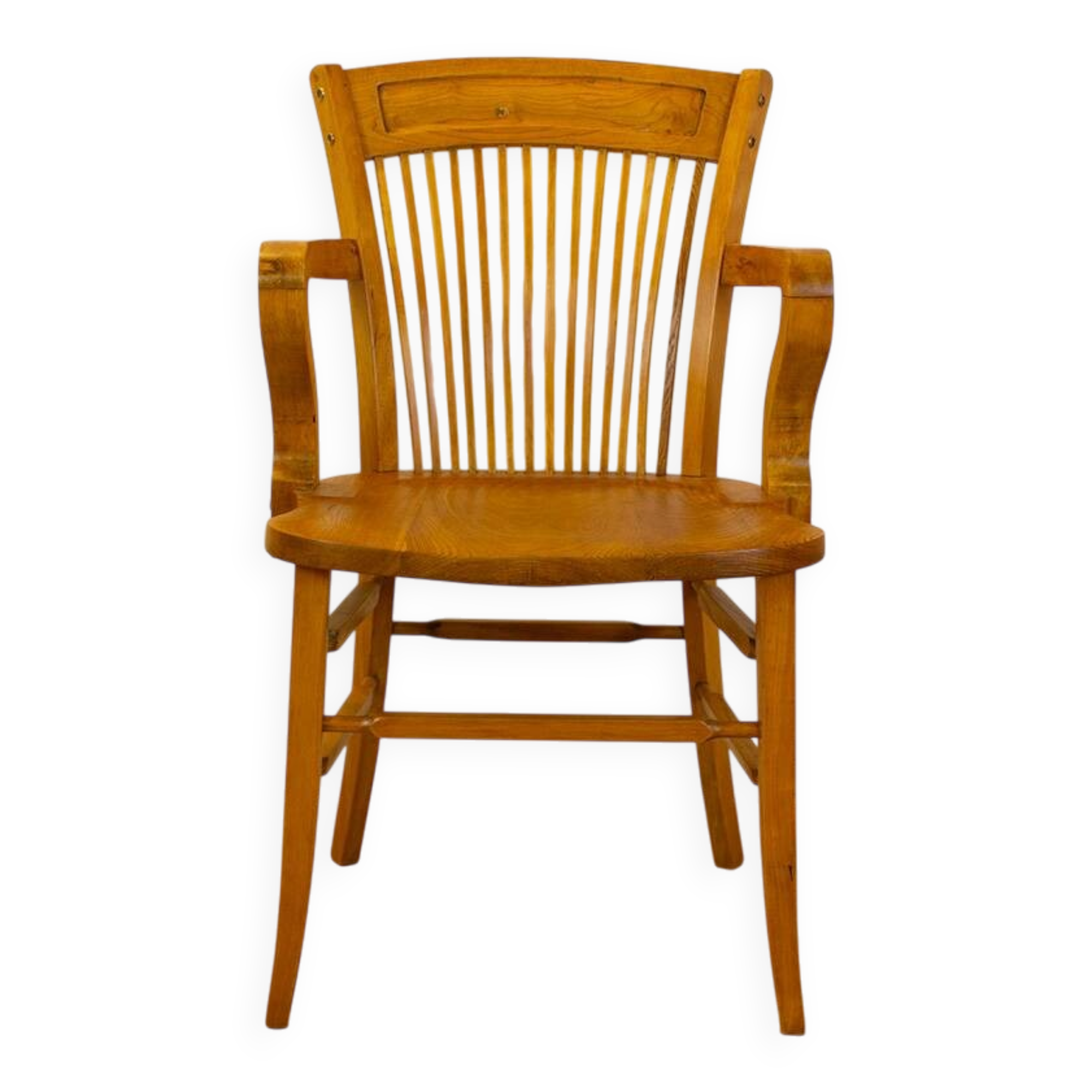 Vintage Spanish 1940s Oak Office Chair