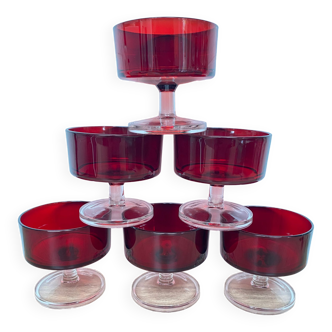 Set de 6 coupes Luminarc Suède Rubis