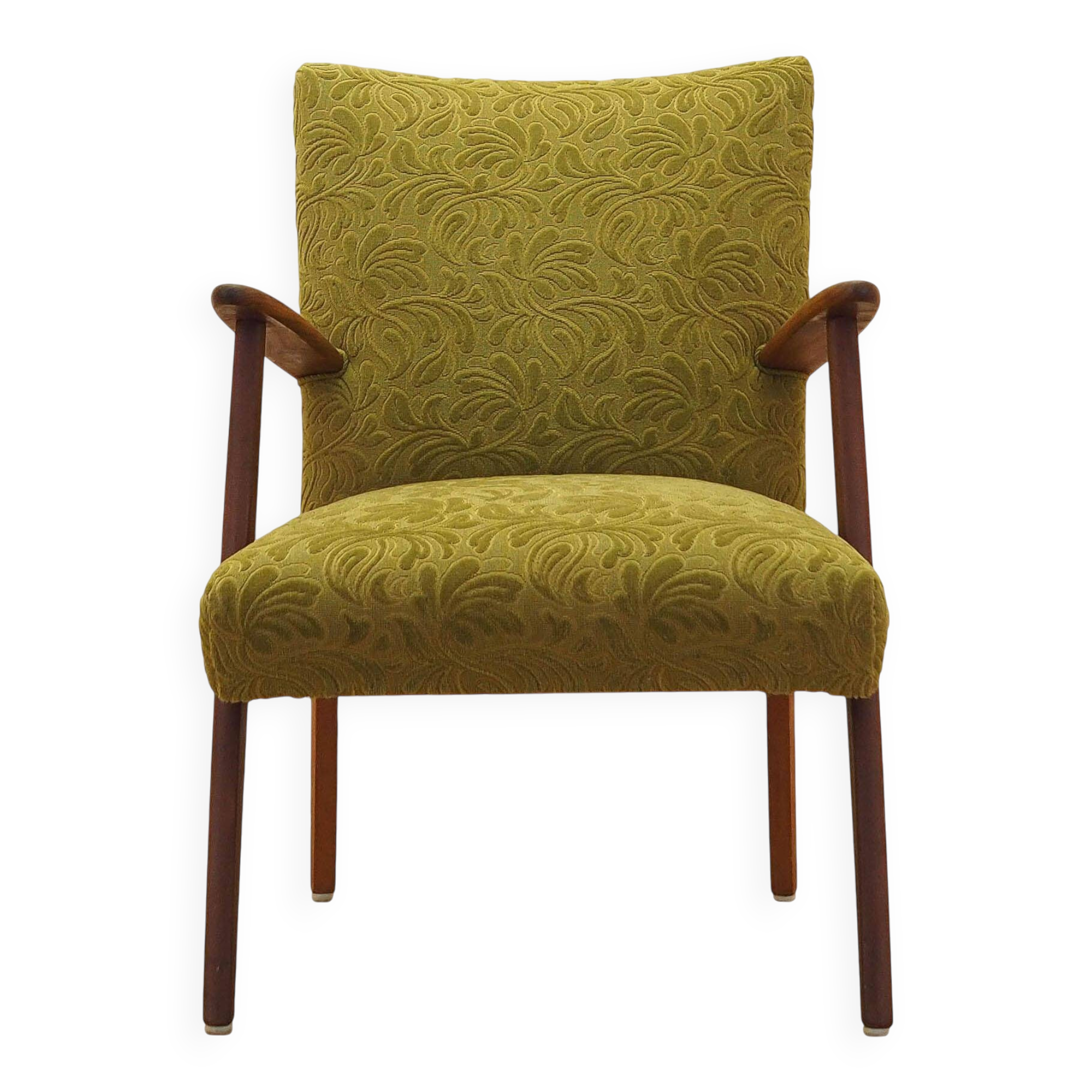 Green armchair, Danish design, 1960s, made in Denmark