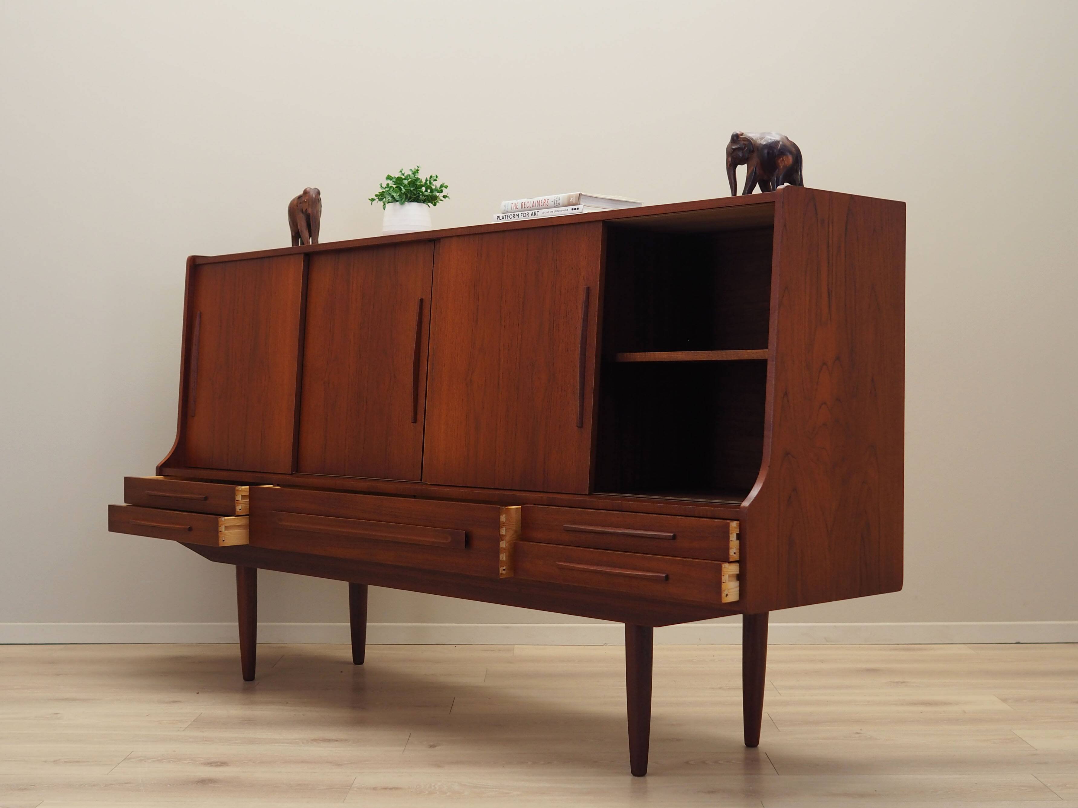 Teak highboard, Danish design, 1960s, production: Denmark