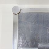 Large coffee table in ceramic and chrome signed 1970 De Nisco vintage 70's space age