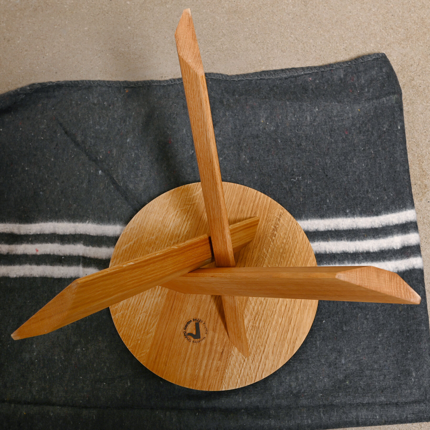 Pierre Chapo Stool S31A in solid Oak wood by Chapo Creation, France