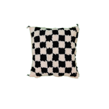 Berber black chessboard cushion