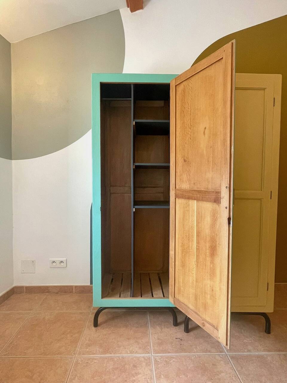 Turquoise boarding school wardrobe