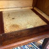 Vintage bedside table in solid wood – curved legs