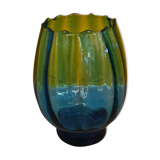 Turquoise glass vase, 1960s, vintage