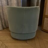 Fauteuil velours vert