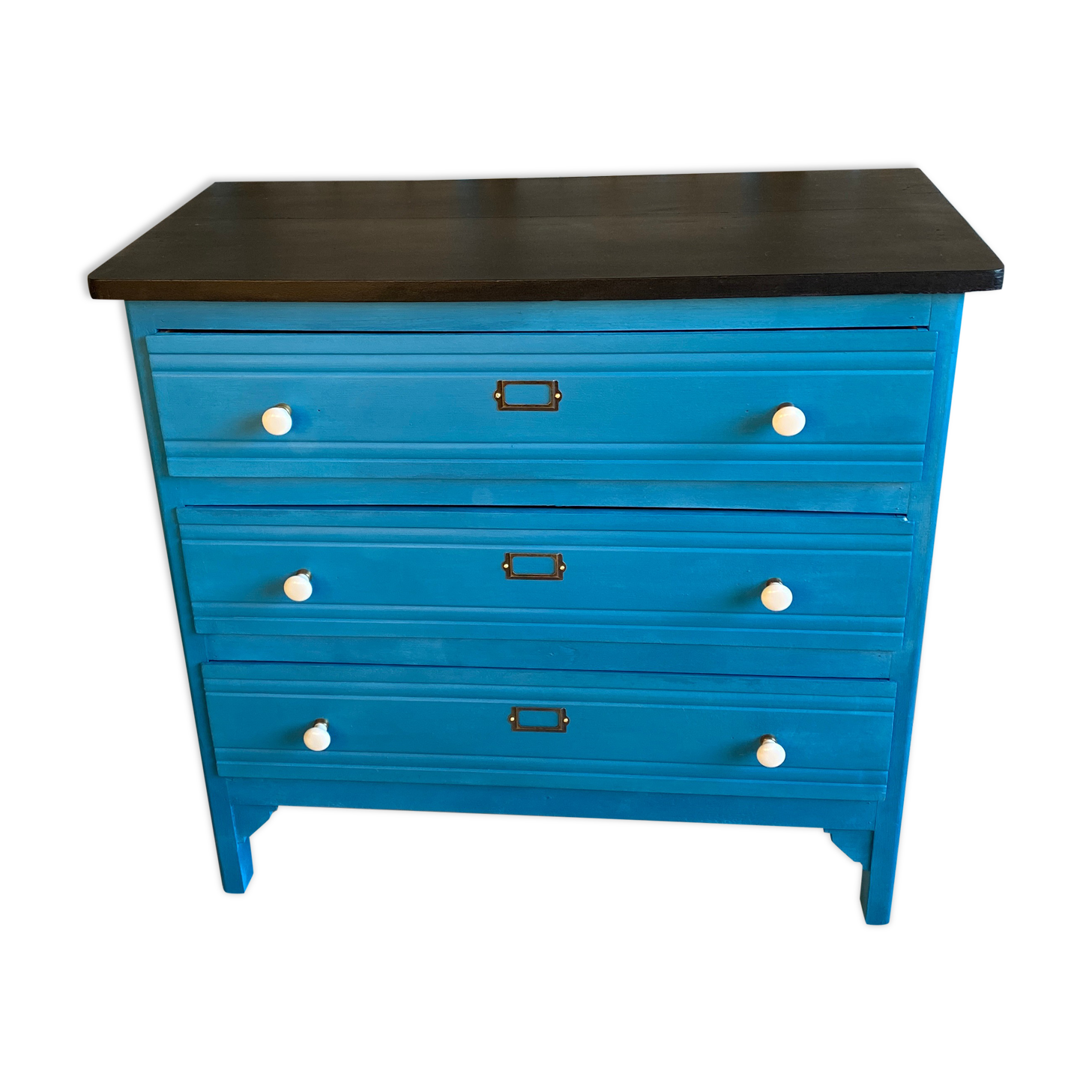 Commode bleu pétrole ciré