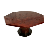 Red lacquered dining table and gold dust, 1970s
