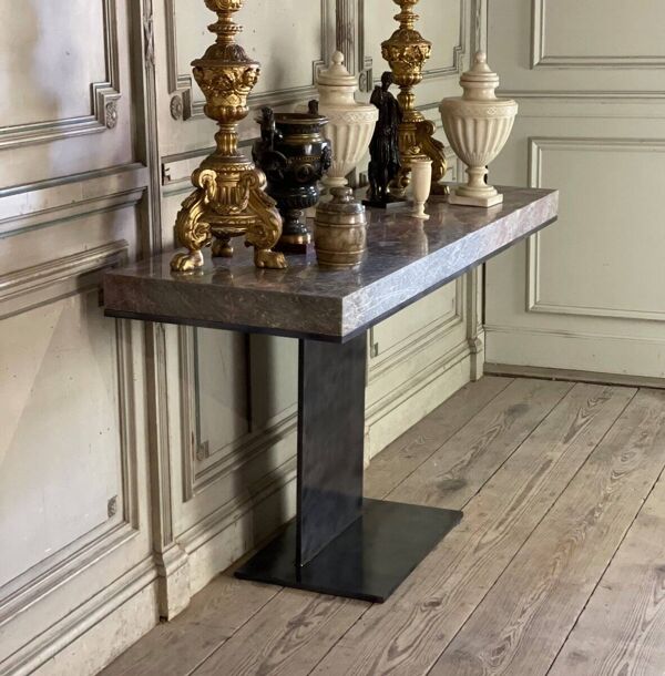 Console en marbre et acier