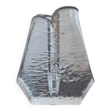 Textured glass button vase in mid-century brutalist style.