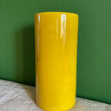 Yellow ceramic roller vase