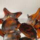 Duo de vases vintage en pâte de verre ambré
