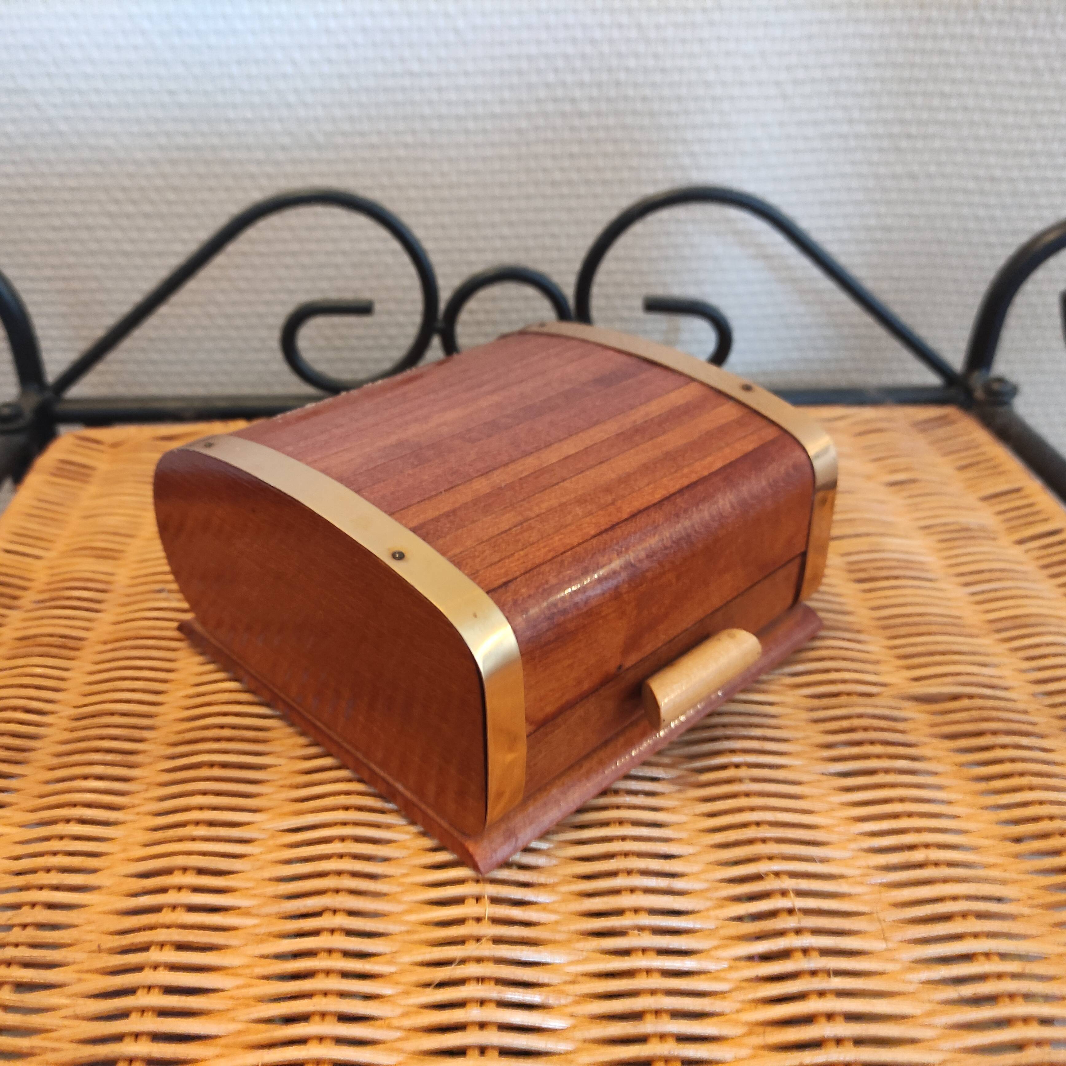 Ashtray and vintage wooden cigarette box