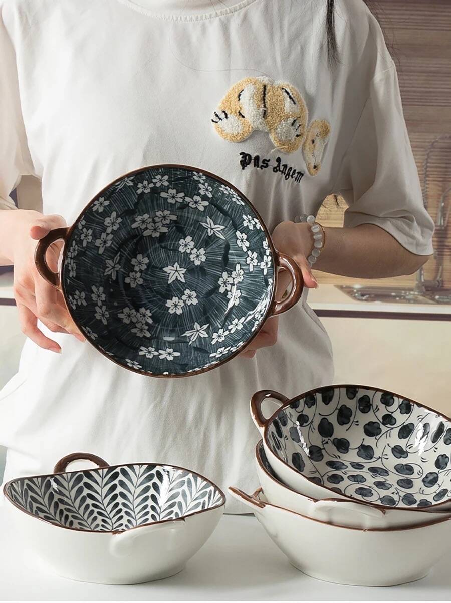 Vintage soup bowl with handle