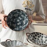 Vintage soup bowl with handle