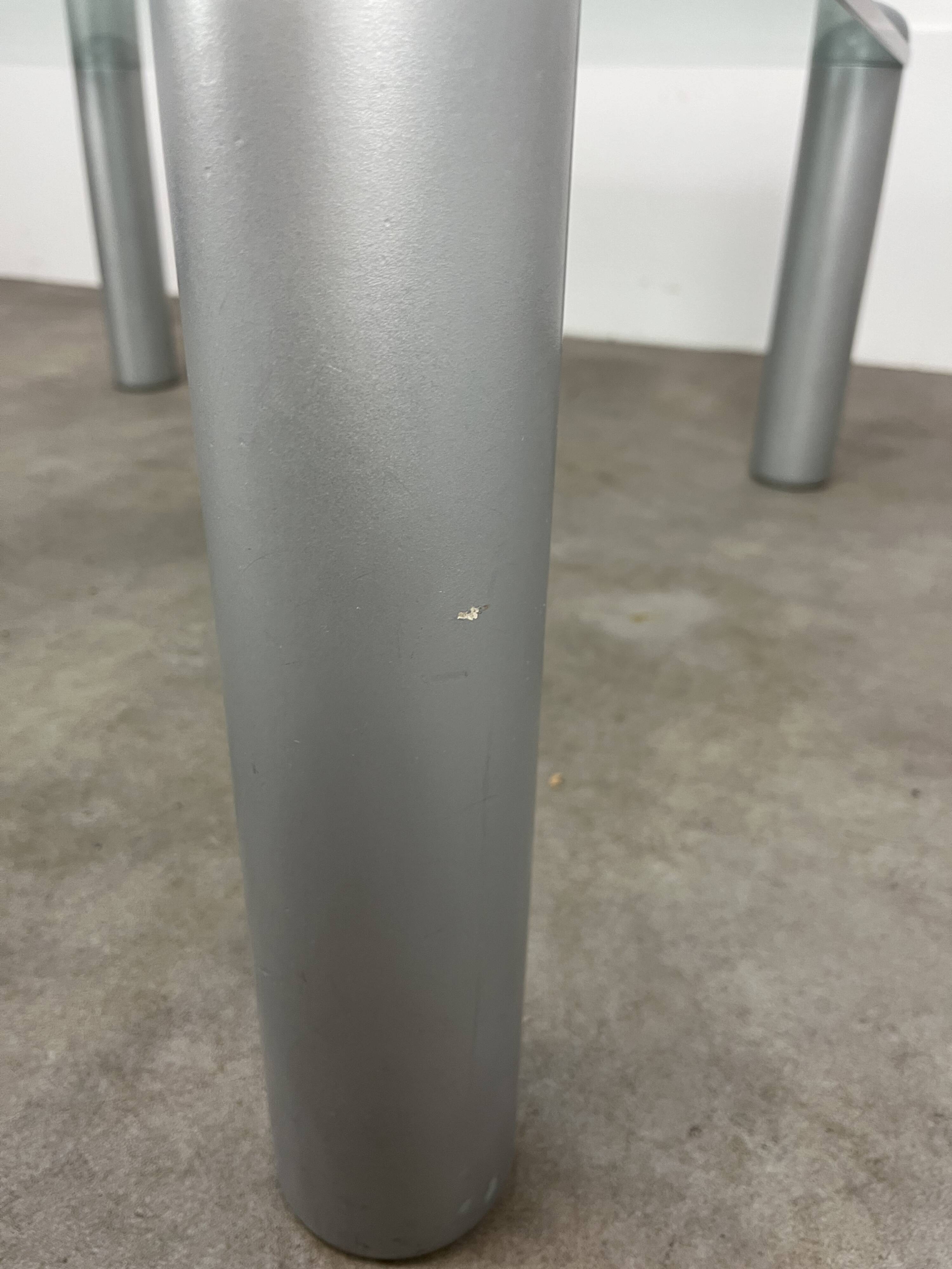 Ligne Roset coffee table, glass, postmodern design, 80s