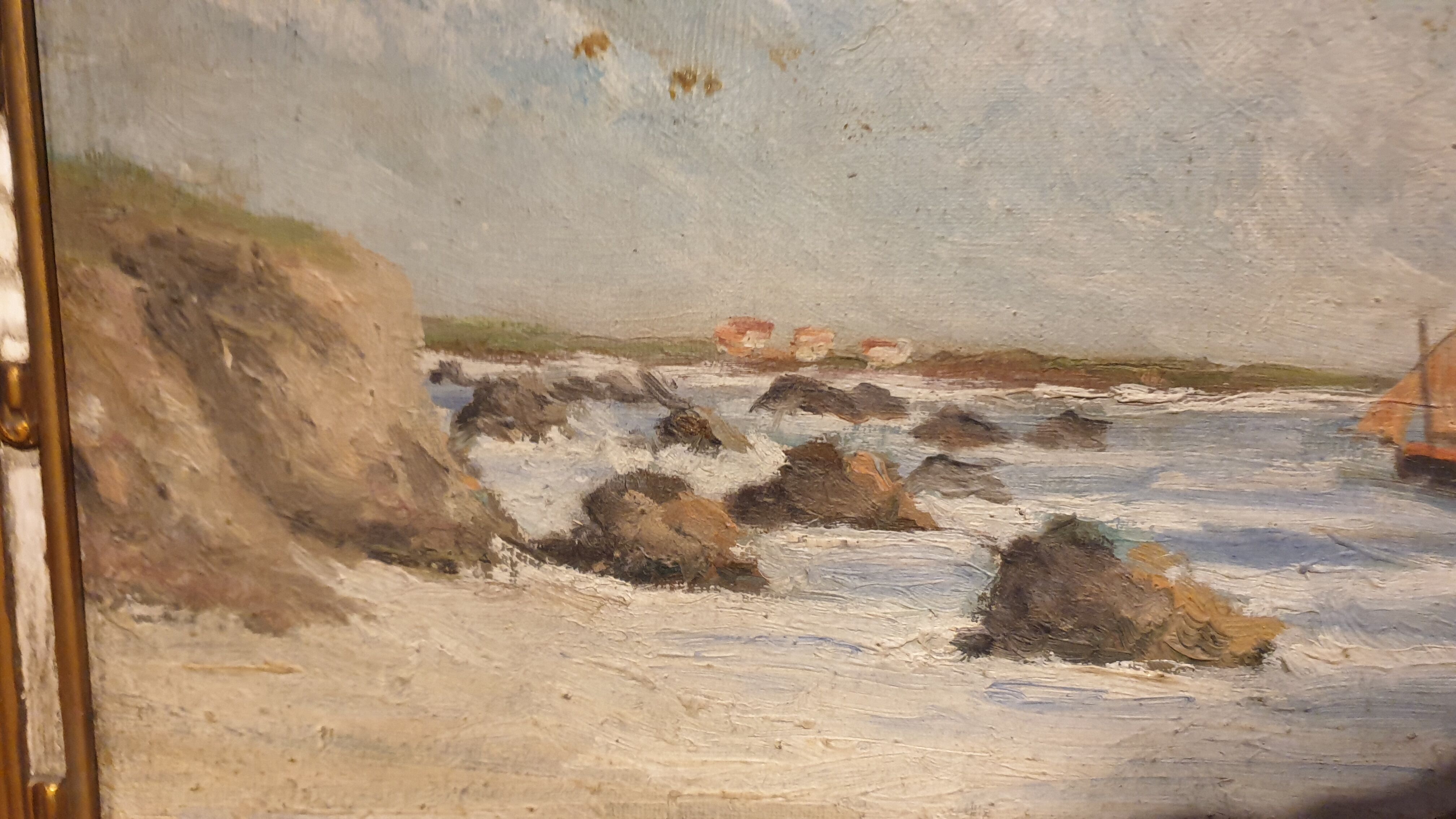 Huile sur toile paysage côtier