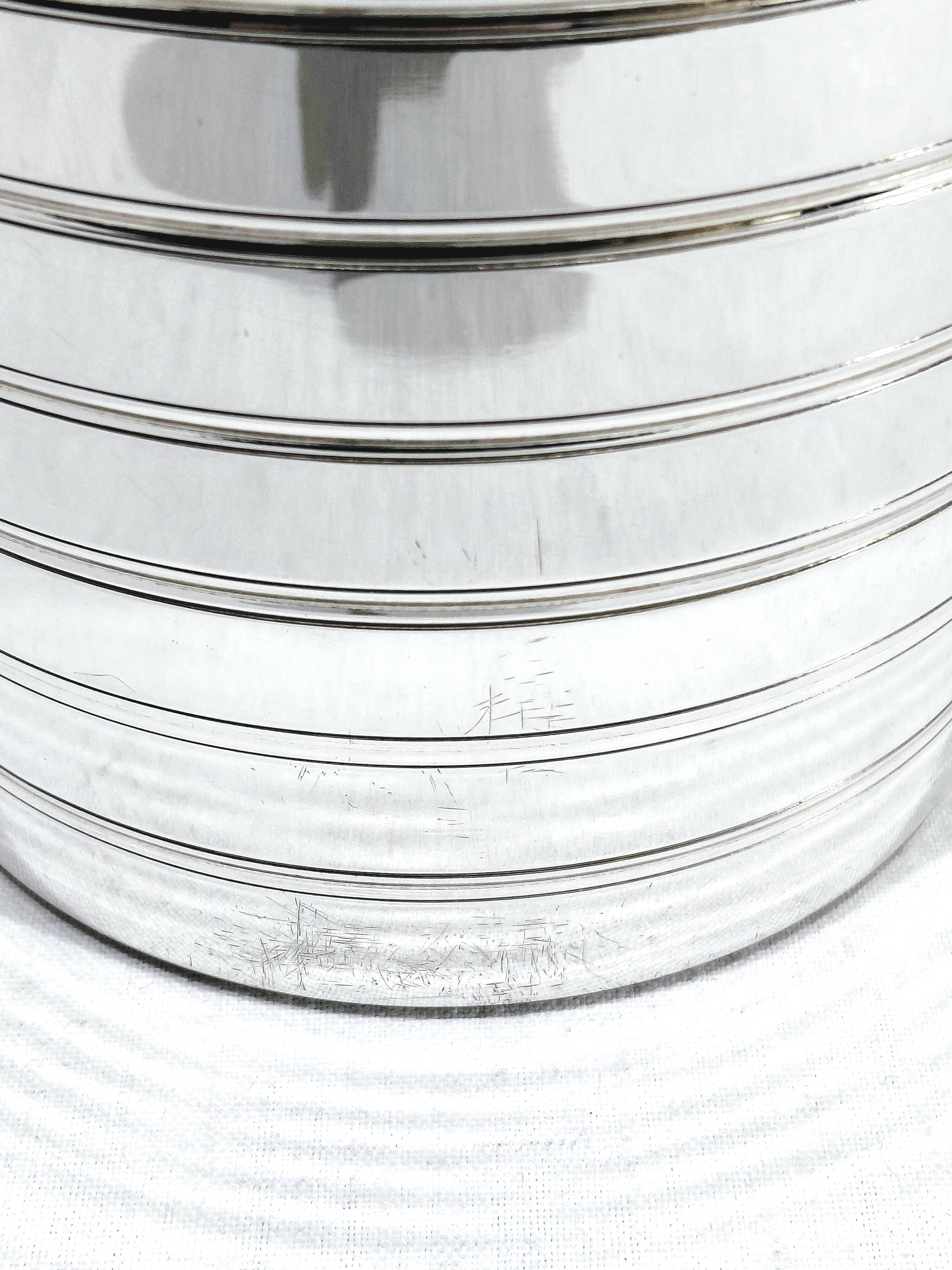 Silver metal white wine bucket