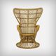 Vintage wicker lounge chair, italian 1950s