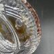 Bohemian crystal bottle, cut and engraved – Frosted floral decoration