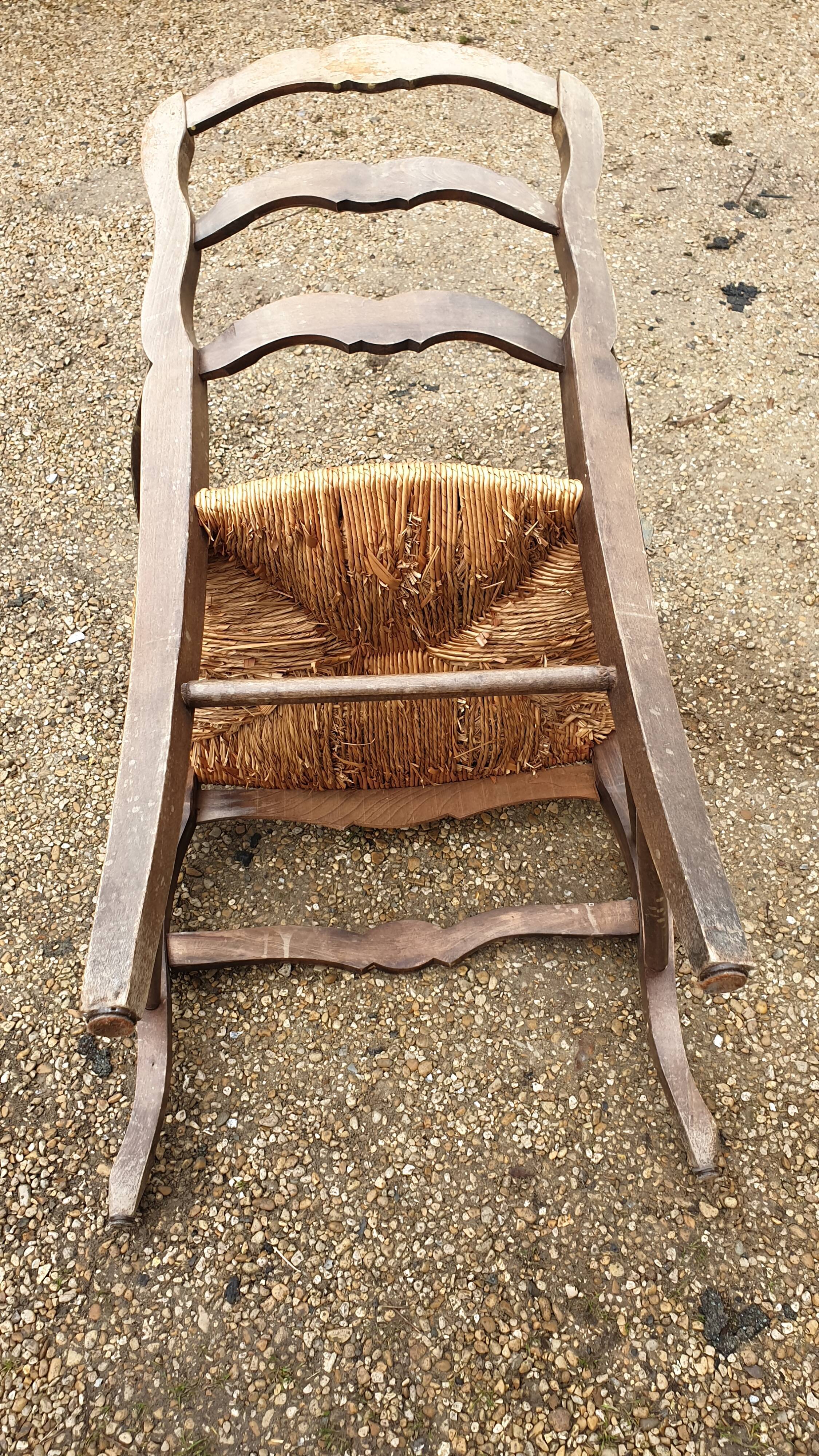 Rustic straw armchair
