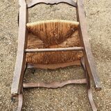 Rustic straw armchair
