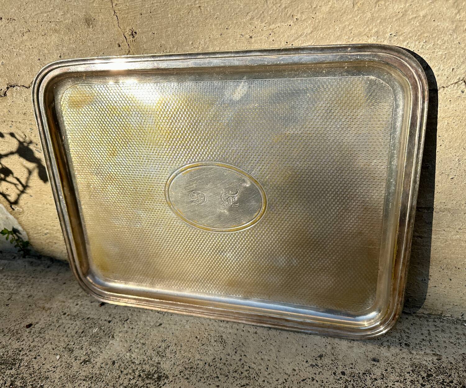 Antique silver serving dish