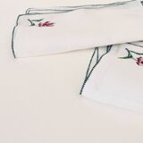 6 serviettes brodées main, 28 cm
