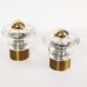 Pair of ice glass and brass wall lamps by Cosack Leuchten