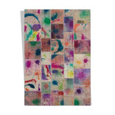 Handmade turkish overdyed 203 cm x 297 cm multicolor patchwork carpet
