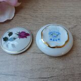 Set two jewelry boxes in Limoges porcelain, set of two jewelry boxes decorated with roses