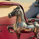 Briquet métal  forme cheval vintage