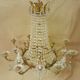 Grand lampadaire courbeille de lustre en bronze et cristal XIXe siècle