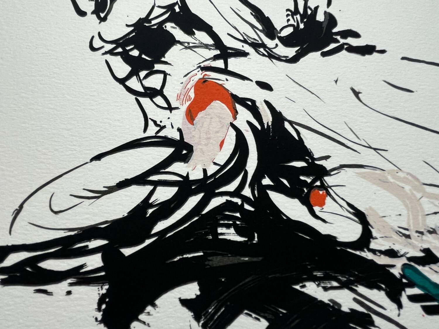 Original lithograph signed shahabuddin – "élan" – certified