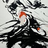 Original lithograph signed shahabuddin – "élan" – certified