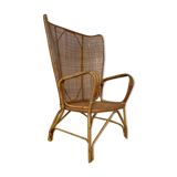 Vintage rattan and canning armchair