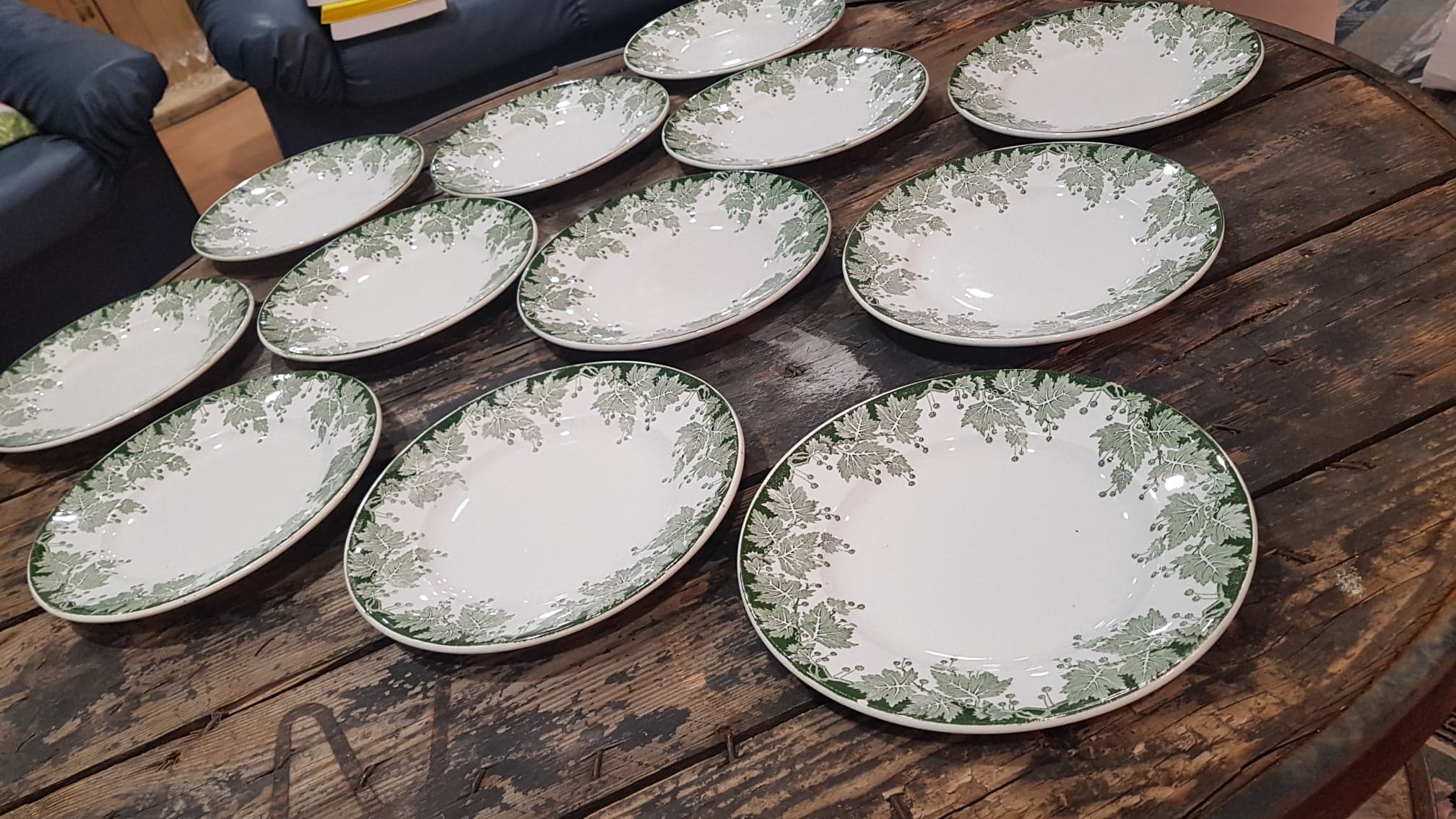 Lot of 6 plates Saint-Amand and Hamage model Platane