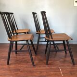 Suite of 4 scandinavian chairs "Fanett" by Ilmari Tapiovaara, 60