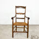Antique oak armchair with cane seat 19th century