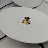 4 enameled sheet metal pendants