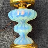 Mid-20th century opaline table lamp, iridescent opal color
