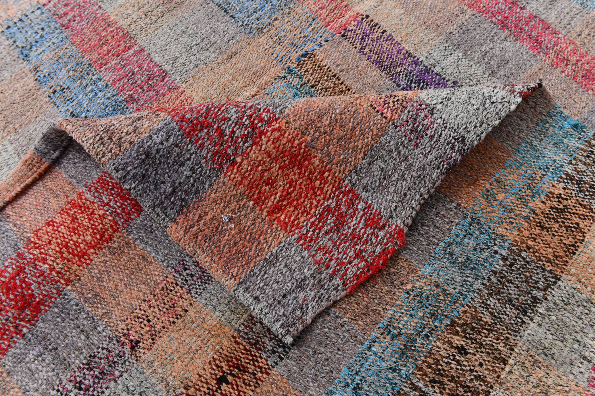 5x8 Shades Of Multicolor Handmade Kilim Rug, 160x258Cm