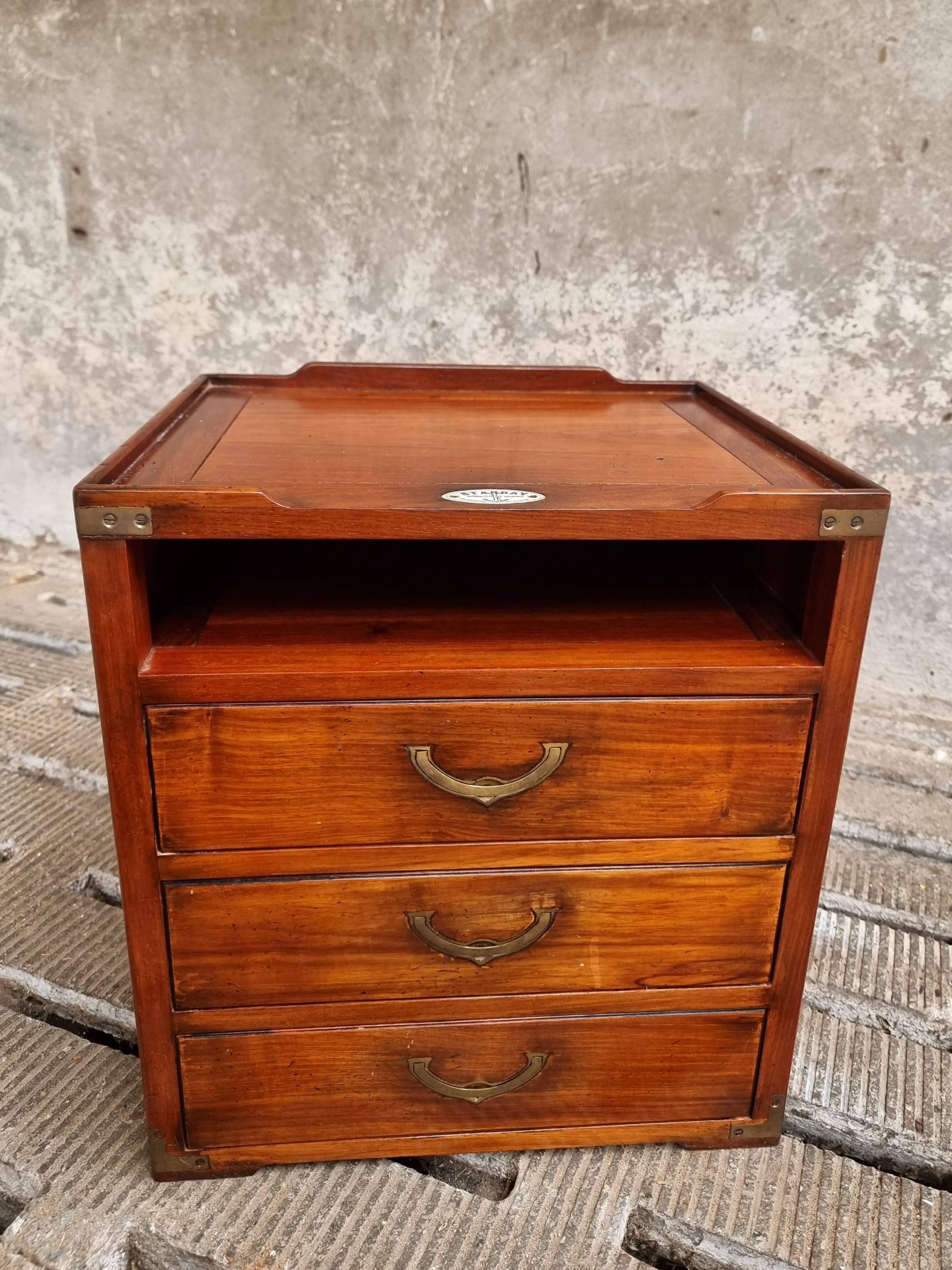 Design chest of drawers bedside cabinet military Campaign style from 'Starbay'