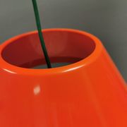 An orange pendant lamp made from hard-pressed ABS plastic. Denmark 1970s